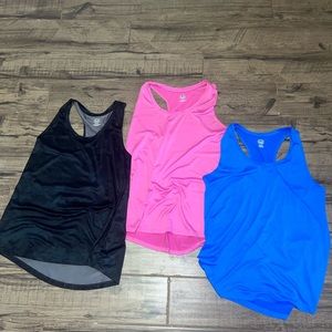 3 Athletic Tank Tops (Pink) (Blue) (Black Camo)